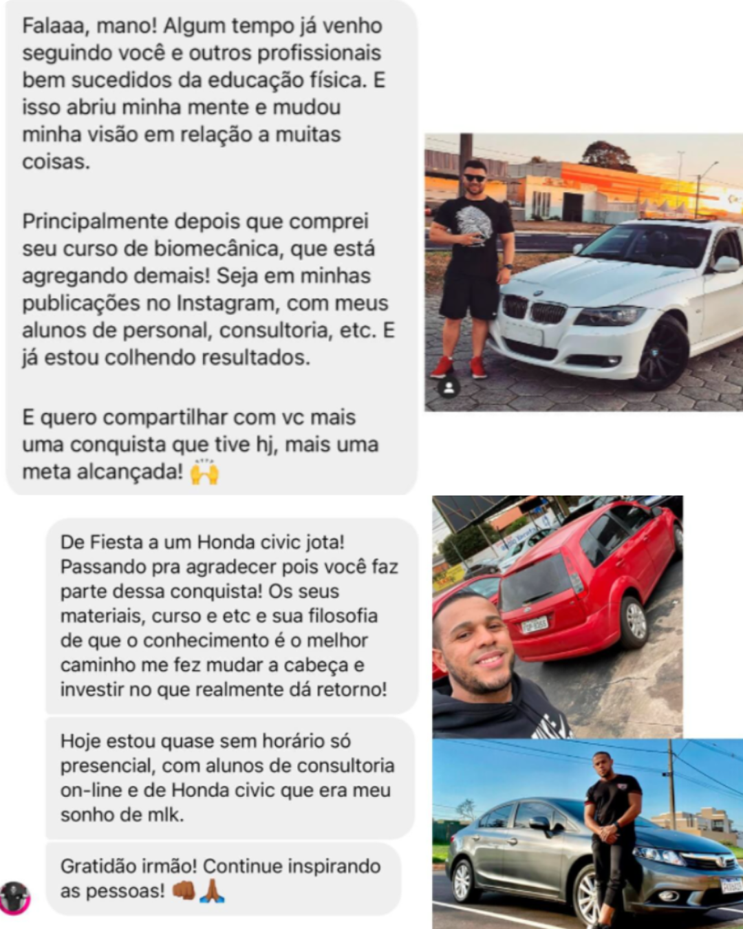 Depoimento de aluno — evolução profissional